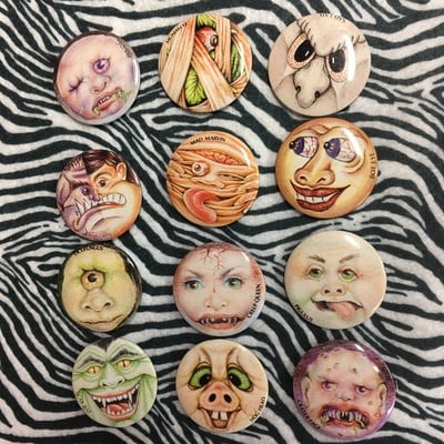 Vintage Monster Face Pins