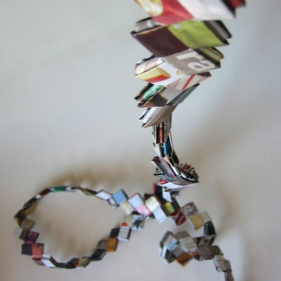 Eco Garland - Made With Reclaimed Paper - Blue Ribbon Ends