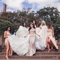 Sexy Slit Soft Satin Bridesmaid Dress, Pleated V-Neck Spaghetti Straps Bridesmaid Dress,518 - Thumbnail 2