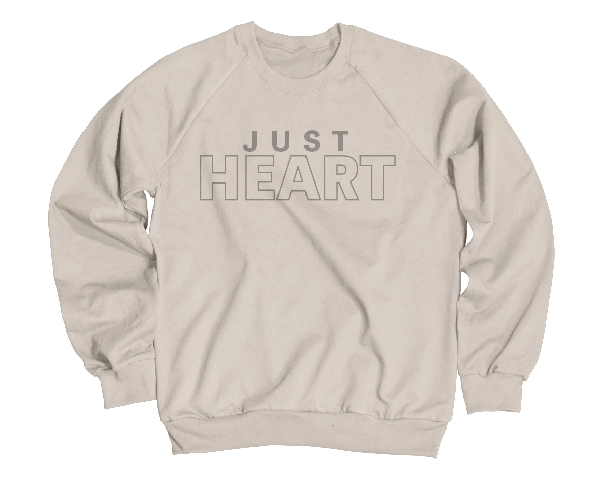 Tan Just Heart sweatshirt