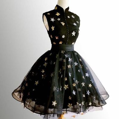 Gorgeous sparkly halter black prom dresses with stars - Thumbnail 5