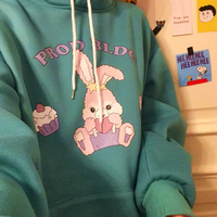 Sweet Love Heart Bunny and Cupcake Hoodie Sweatshirt - Thumbnail 2