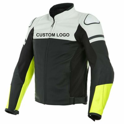 Motorcycle Racing Biker 100% Cowhide Leather Jacket Custom Made