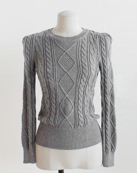 Cable Knit Sweater Womens Acrylic