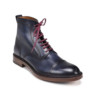 Handmade Blue Ankle High Boots for Mens Premium Quality Custom made boots