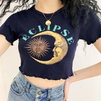 Crescent Moon Sun Print Flounce Tee - Thumbnail 1