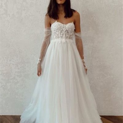 Fairy sweetheart long sleeves wedding dresses for bride - Thumbnail 2