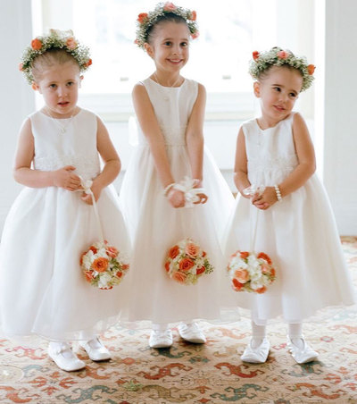 Flower Girl Dresses for Wedding Party Waist with Sequins