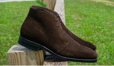 New Handmade Dark Brown Suede Chukka Lace Up Boot