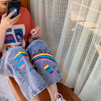Rainbow Graffiti Jeans Denim Pants - Thumbnail 4