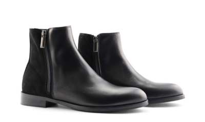 Men’s Handmade Geninue Two Tones Leather and Suede Leather zipper high ankle Boots