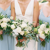 Simple A Line Light Blue Chiffon Long Bridesmaid Dresses for Wedding Under 100 - Thumbnail 2