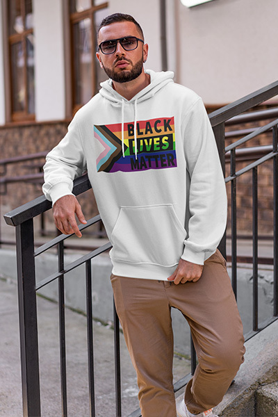 Black Lives Matter Rainbow Flag Unisex Hoodie