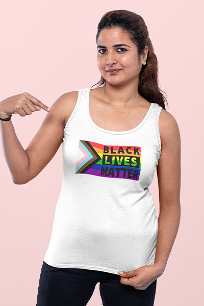 Black Lives Matter Rainbow Flag Racerback Tank Top