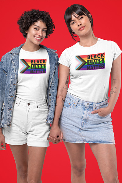Black Lives Matter Rainbow Flag Women's cut t-shirt