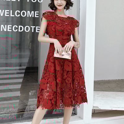 Cute lace flowers short prom dress homecoming dress - Thumbnail 3