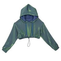Holographic Reflective Drawstring Hooded Top - Thumbnail 4