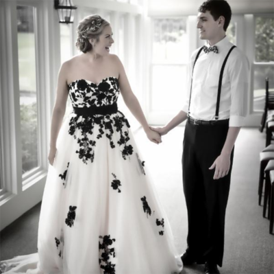 Wedding Dress, Latest Wedding Dress, Sweetheart Wedding Dress, Black Lace Wedding Dress,,604