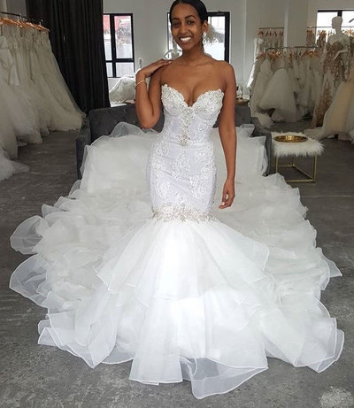 Plus Size Wedding Dresses Bridal Gown with Appliques HJ99