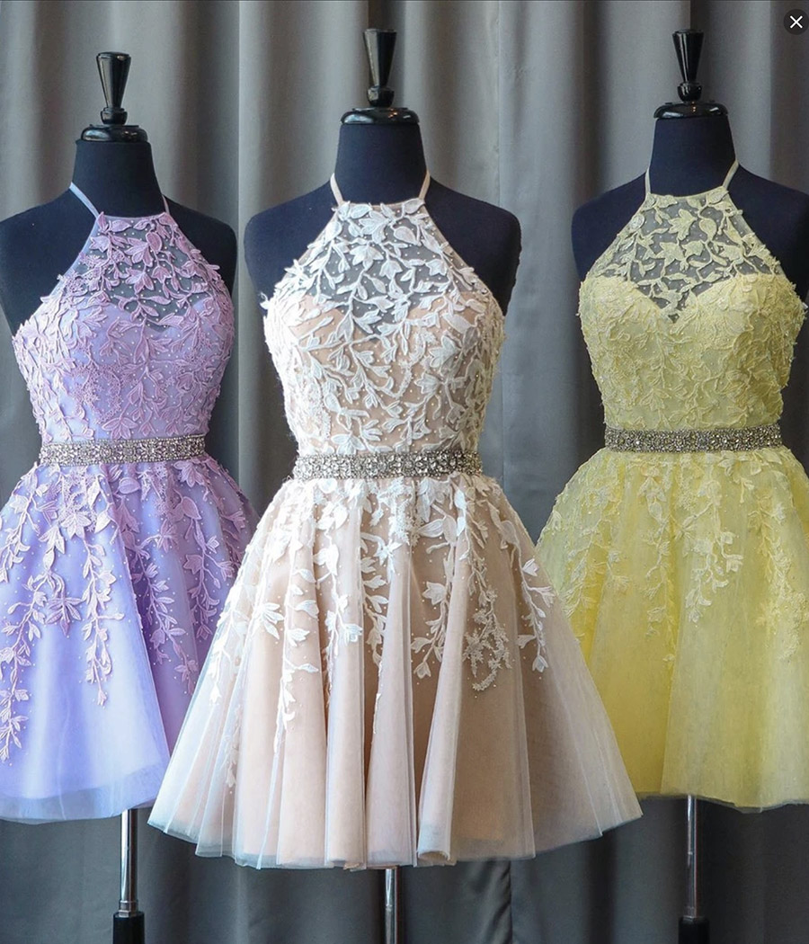 Cute tulle lace short prom dress party dress