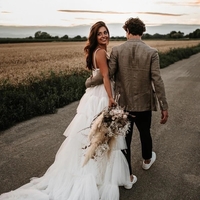 Sexy Halter Backless Tulle Wedding Dresses A-line Bridal Gowns - Thumbnail 1