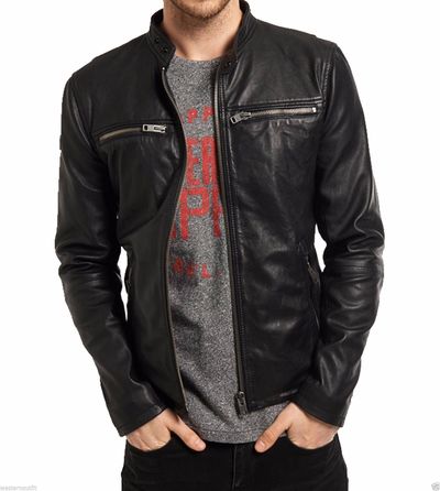 Mens leather jacket, Black Men biker jacket, Men real leather jacket, Biker jacket