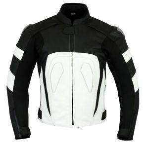 MOTORCYCLE LEATHER RACING WHITE JACKET