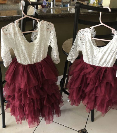 Dark Burgundy Flower Girl Dresses