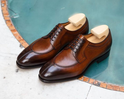 Classic Christmas Two Tone Shoes Collection, Chocolatey Contrast Split Toe Design Lace up Handmade Shoes