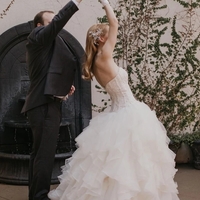 Simple Strapless Sweetheart Tulle Tiered Princess Wedding Dresses Gowns - Thumbnail 3