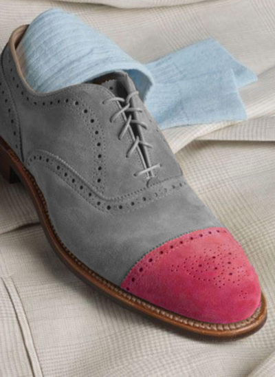 Gray Red Tone Adult Best Medallion Oxford Cap Toe Lace Up Casual Shoes