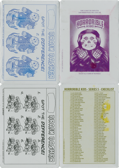 Horrorible Kids - Series 5 - 1/1 BACK Printing Plate