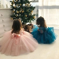 Lovely Pretty Pink Round Neck Tulle Flower Girl Dresses, Cheap Wedding Little Girl  - Thumbnail 3