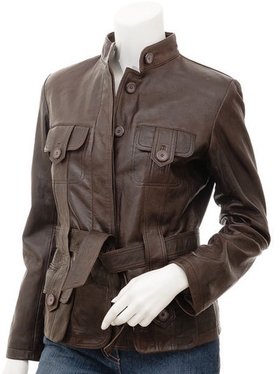 Custom Made Womens Brown Leather Jacket