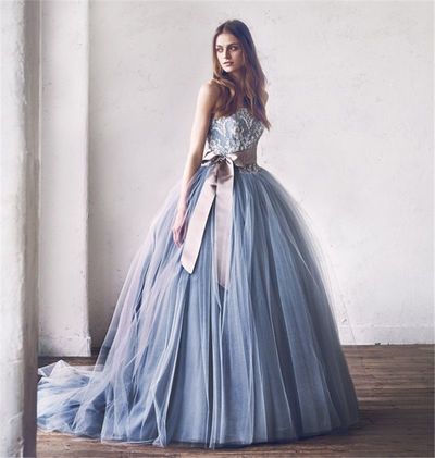 SP1043,Customized Gorgeous Strapless Lace Top Ball Gown Cinderella Dress With Sash, Long Tulle Prom Dresses With Trailing,Prom Dresses