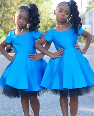 Blue Short Flower Girl Dresses MK8