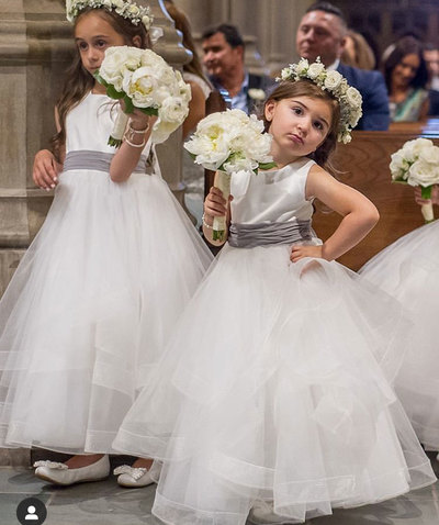 Floor Length Flower Girl Dresses with Sash