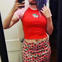 Strawberry Color Block Raglan Top - Thumbnail 1