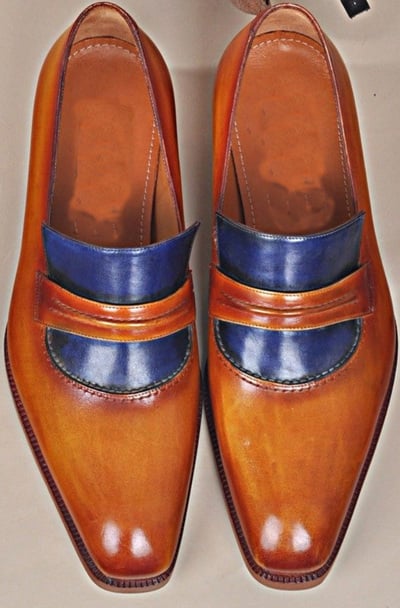 Mr Leather Classic Oxford Finishing Brown Leather Formal Penny Loafer Fashion Dress Shoes