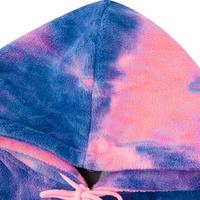 Neon Tie Dye Pink Blue Gradient Fleece Hoodie Sweatshirt - Thumbnail 5