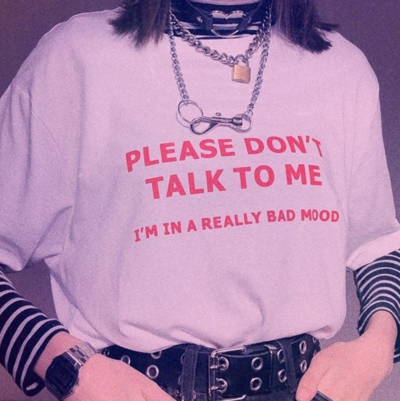 Free Shipping-"PLEASE DON'T TALK TO ME" TEE