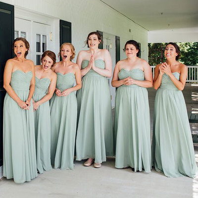 Elegant a line sweetheart mint chiffon long bridesmaid dress under 100 - Thumbnail 2