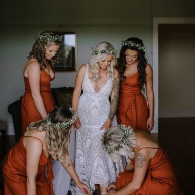 Charming sheath burnt split long bridesmaid dresses - Thumbnail 4