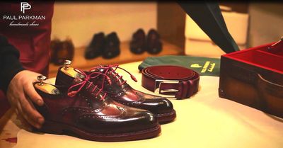 Men's Handmade Burgundy Wing Tip Leather Lace Up Dress Shoes,Oxford Shoes