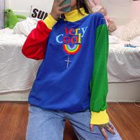 Rainbow Very Cool Patchwork Color Block Sweatshirt - Thumbnail 2