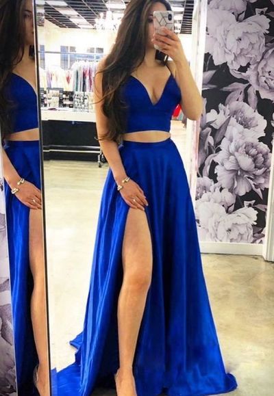 SP1156,Royal Blue Prom Dress Two Pieces Prom Dress, Evening Dress, Dance Dresses,Graduation School Party Gown