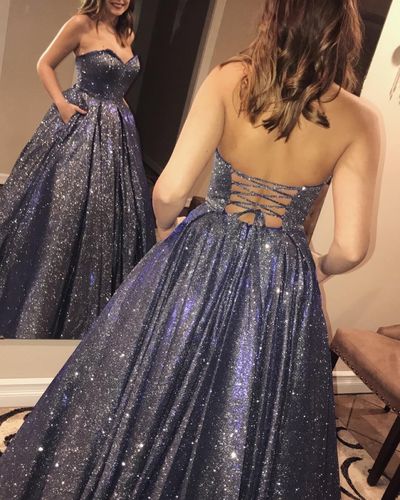 SP1167,Princess A Line Sweetheart Ball Gown Gray Prom/Evening Dress