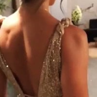 V Neck Glitter Prom Dresses Long Evening Gown - Thumbnail 2