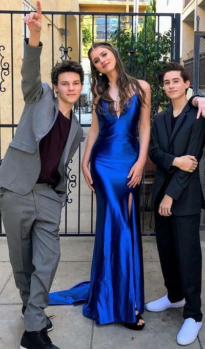 SP1239,Royal Blue Spaghetti Straps Mermaid Prom Dresses with Side Slit