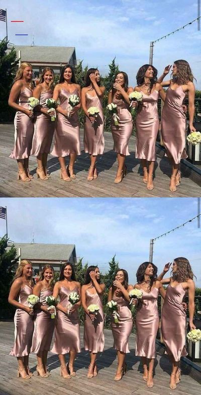 SP1242,Simple Pink Sheath Bridesmaid Dresses,V-Neck Spaghetti Straps Bridesmaid Dress for Wedding Party